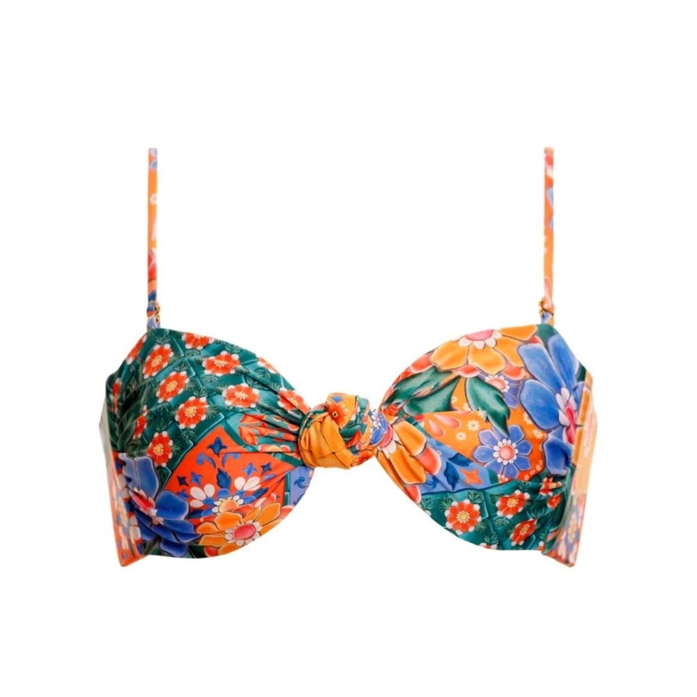 Agua Bendita Multicolor Floral Bikini Top